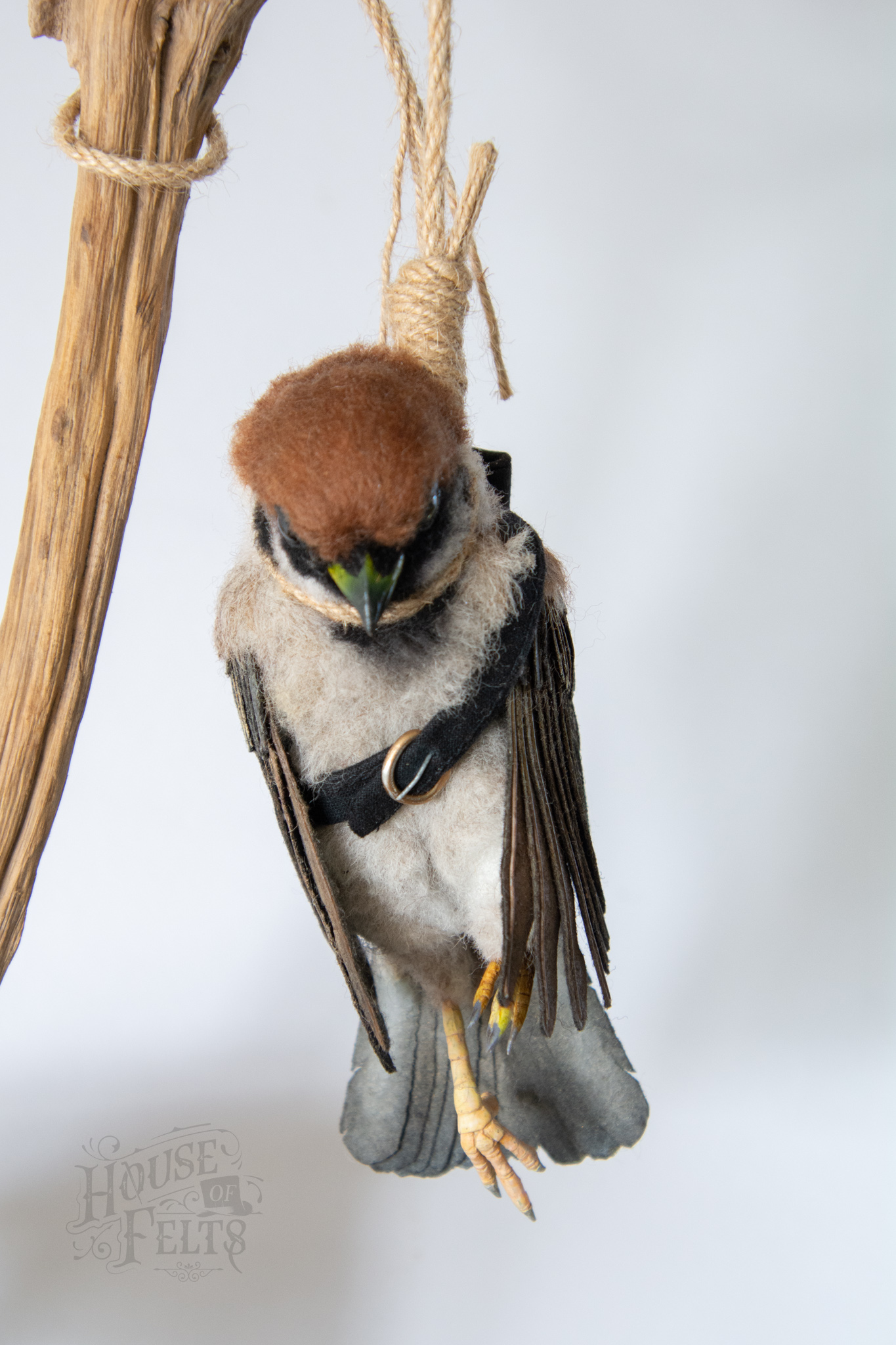 Realistic Needle Felted Bird Tree Sparrow